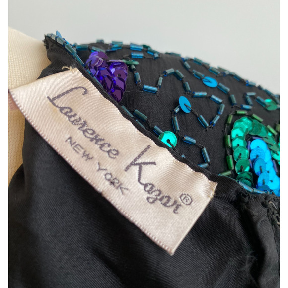Vintage Retro 1980's Lawrence Kazar Fully Sequinned Evening Dress size Large - Picture 12 of 14